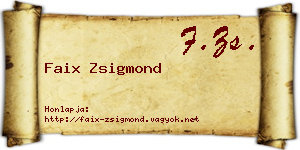 Faix Zsigmond névjegykártya